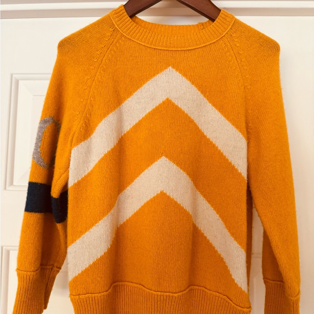 Stella McCartney Kids Orange Chevron Crewneck Sweater